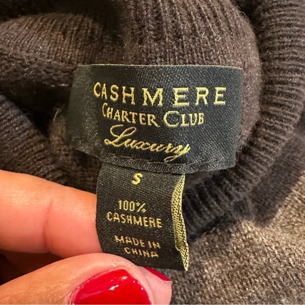 Charter Club Cashmere Striped Turtleneck Pullover Sweater Size Small - Picture 8 of 8